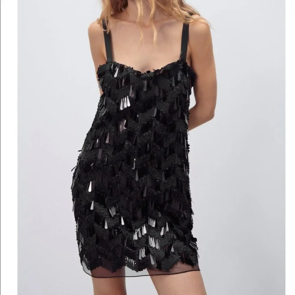 ZARA SEQUIN MINI DRESS - Picture 5 of 8